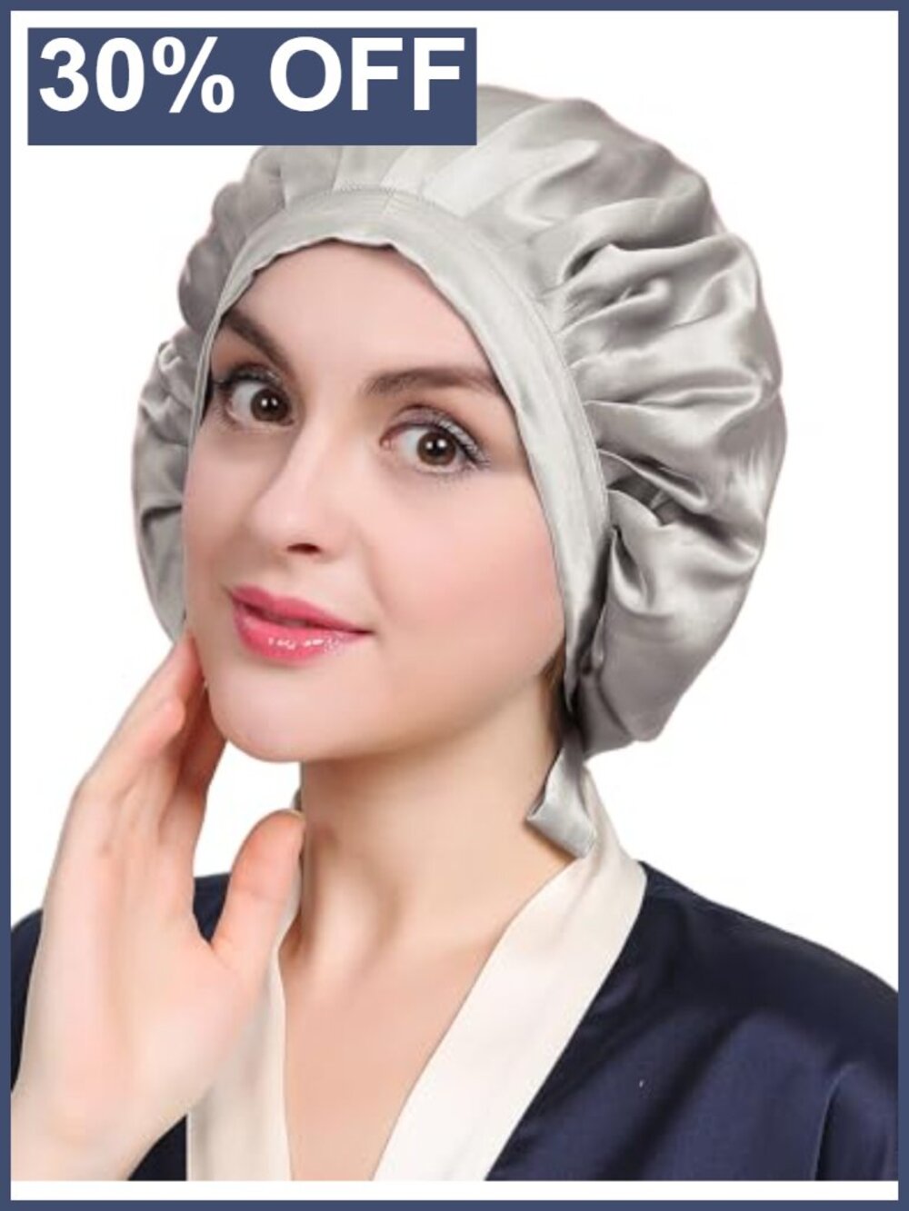 100% Mulberry Silk Sleep Bonnet 19 Momme Adjustable Hair Wrap